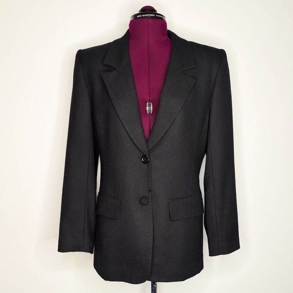Vintage Pendleton 100% Virgin Wool Black Blazer Jacket 1990’s Made in USA Size 6